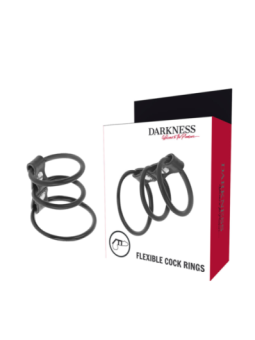 DARKNESS - ENSEMBLE DE 3 ANNEAUX PÉNIS FLEXIBLES