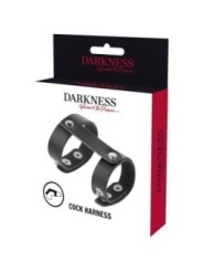 DARKNESS - ANNEAU DE PÉNIS ET TESTICULES RÉGLABLE EN CUIR