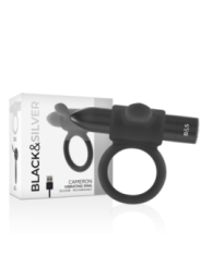 BLACK&SILVER - BAGUE RECHARGEABLE CAMERON NOIR