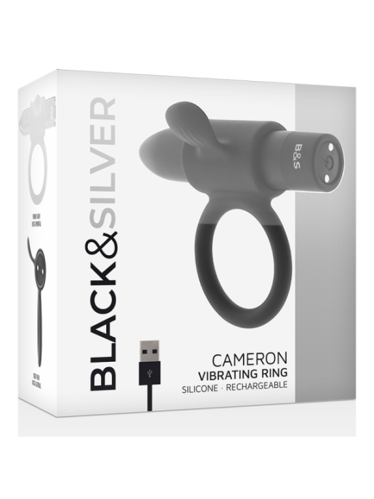 BLACK&SILVER - BAGUE RECHARGEABLE CAMERON NOIR