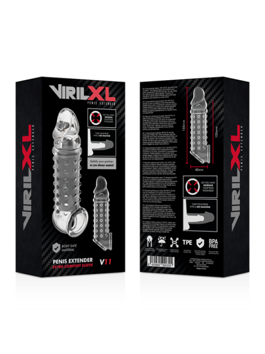 VIRILXL - EXTENSION DE PÉNIS ET GAINE V11 TRANSPARENTE