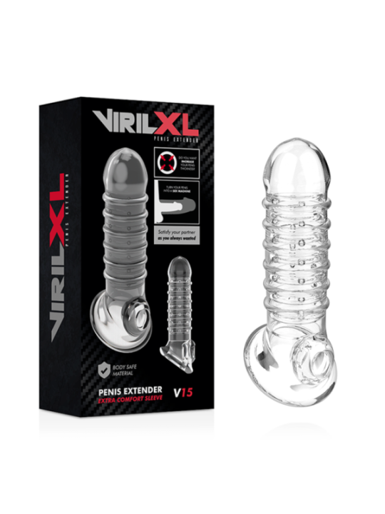 VIRILXL - EXTENSION DE PÉNIS ET GAINE V15 TRANSPARENTE