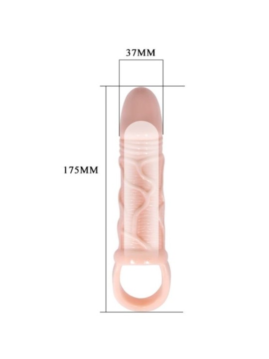BAILE - GAINE DEXTENSION DE PÉNIS AVEC SANGLE POUR TESTICULES 13,5 CM