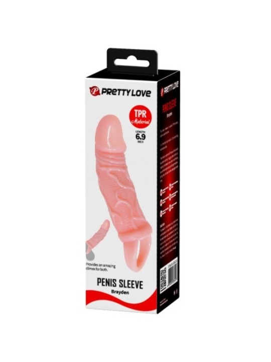 BAILE - GAINE DEXTENSION DE PÉNIS AVEC SANGLE POUR TESTICULES 13,5 CM