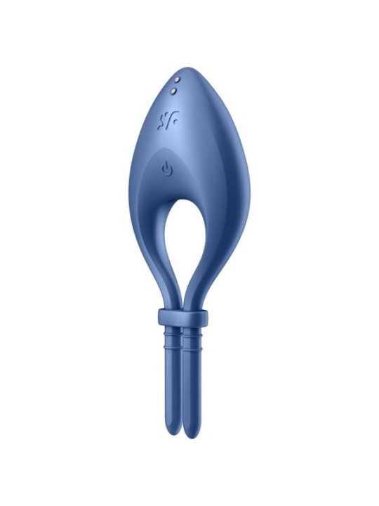 SATISFYER - APPLICATION BULLSEYE RING VIBRATOR BLEU