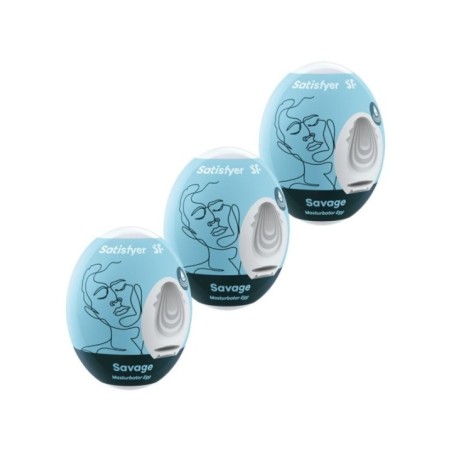 SATISFYER - 3 OEUFS MASTURBATEURS SAVAGE