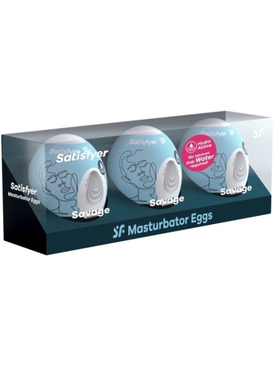 SATISFYER - 3 OEUFS MASTURBATEURS SAVAGE