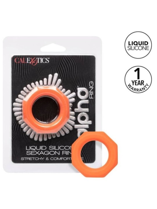 CALEXOTICS - BAGUE ALPHA SEXAGON ORANGE