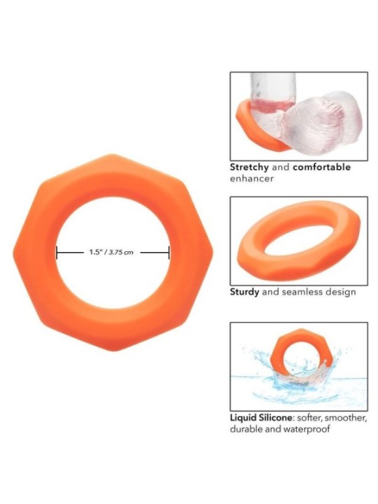 CALEXOTICS - BAGUE ALPHA SEXAGON ORANGE
