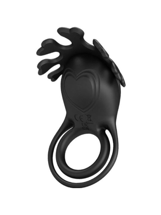 PRETTY LOVE - ANNEAU VIBRATEUR RUBEN 7 VIBRATIONS SILICONE NOIR