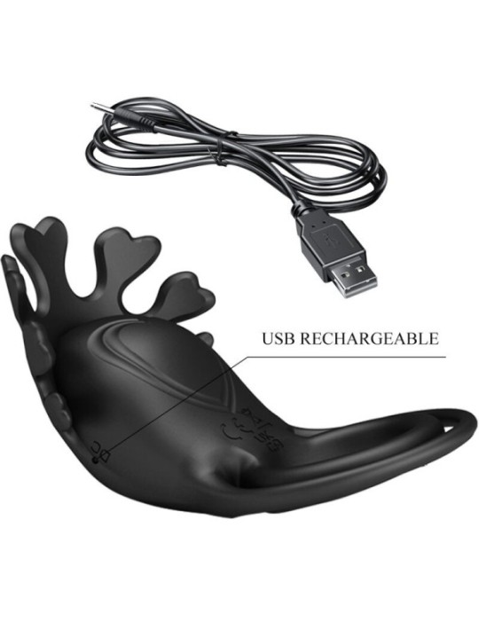 PRETTY LOVE - ANNEAU VIBRATEUR RUBEN 7 VIBRATIONS SILICONE NOIR
