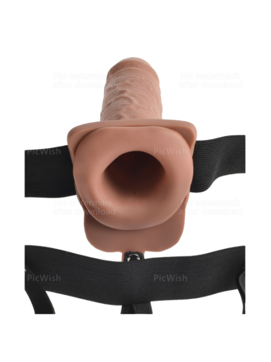 FETISH FANTASY SERIES - HARNAIS RÉGLABLE PÉNIS RÉALISTE AVEC BALLES RECHARGEABLES ET VIBRATEUR 17,8 CM