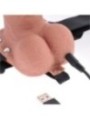 FETISH FANTASY SERIES - HARNAIS RÉGLABLE PÉNIS RÉALISTE AVEC BALLES RECHARGEABLES ET VIBRATEUR 17,8 CM