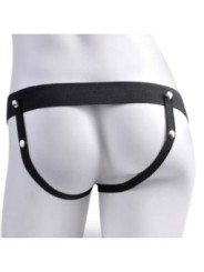 FETISH FANTASY SERIES - HARNAIS RÉGLABLE PÉNIS RÉALISTE AVEC BALLES RECHARGEABLES ET VIBRATEUR 17,8 CM