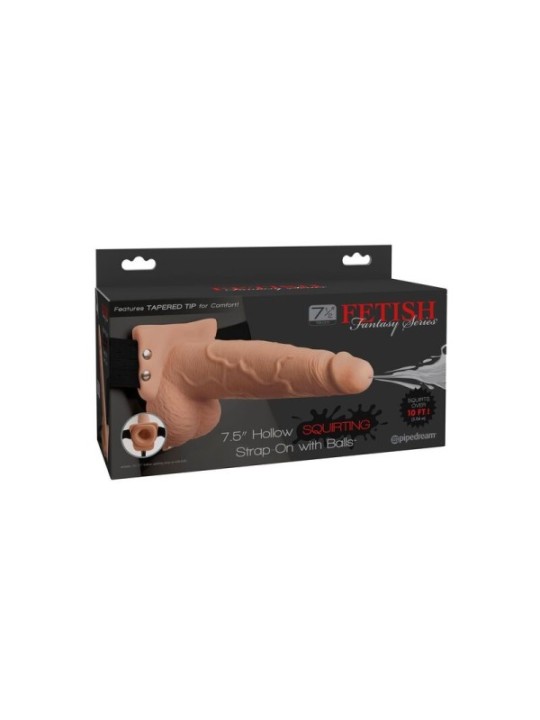 FETISH FANTASY SERIES - HARNAIS RÉGLABLE PÉNIS RÉALISTE AVEC BALLES ÉJACULANTES 19 CM