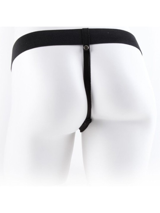 FETISH FANTASY SERIES - HARNAIS RÉGLABLE TÉLÉCOMMANDE PÉNIS RÉALISTE AVEC TESTICULES 17,8 CM