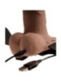 FETISH FANTASY SERIES - HARNAIS RÉGLABLE PÉNIS RÉALISTE AVEC TESTICULES RECHARGEABLES ET VIBRATEUR 15 CM