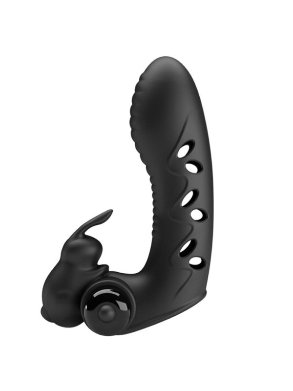 PRETTY LOVE - COUVERCLE DE DOIGT VIBRATEUR LAPIN NOIR VANCE