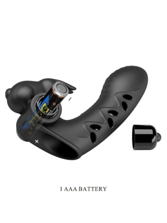 PRETTY LOVE - COUVERCLE DE DOIGT VIBRATEUR LAPIN NOIR VANCE