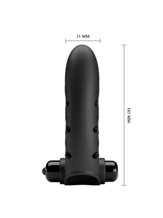 PRETTY LOVE - COUVERCLE DE DOIGT VIBRATEUR LAPIN NOIR VANCE