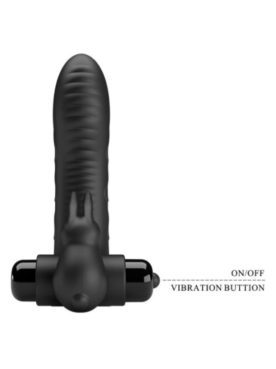 PRETTY LOVE - COUVERCLE DE DOIGT VIBRATEUR LAPIN NOIR VANCE