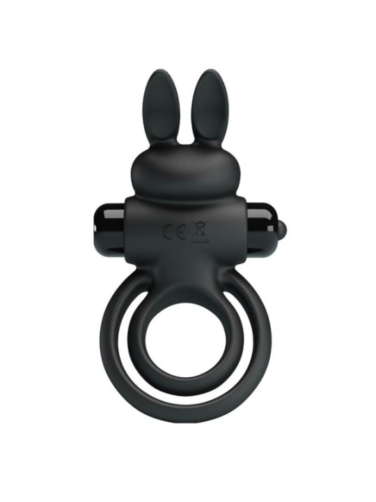 PRETTY LOVE - ANNEAU DE LAPIN VIBRATOR III POUR PÉNIS NOIR