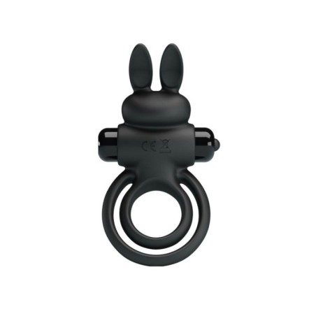 PRETTY LOVE - ANNEAU DE LAPIN VIBRATOR III POUR PÉNIS NOIR