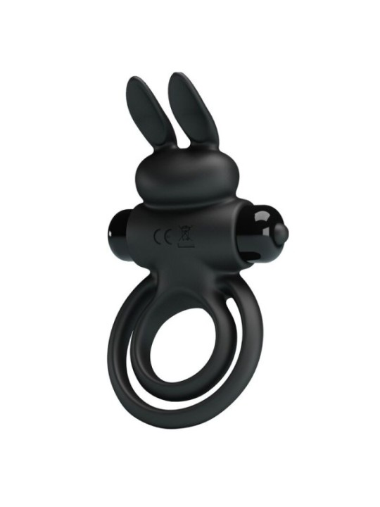 PRETTY LOVE - ANNEAU DE LAPIN VIBRATOR III POUR PÉNIS NOIR
