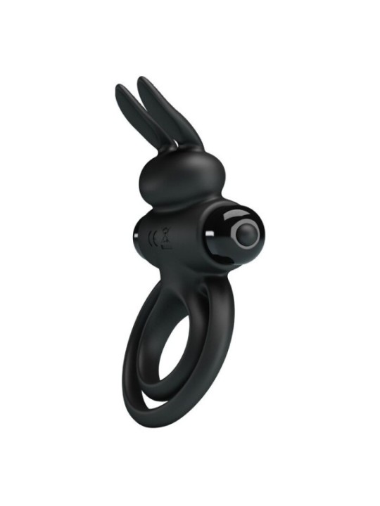 PRETTY LOVE - ANNEAU DE LAPIN VIBRATOR III POUR PÉNIS NOIR