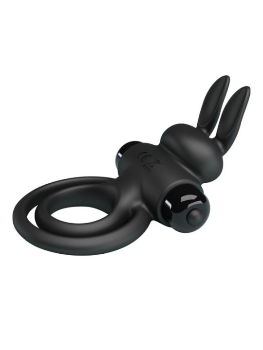 PRETTY LOVE - ANNEAU DE LAPIN VIBRATOR III POUR PÉNIS NOIR