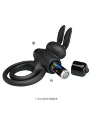 PRETTY LOVE - ANNEAU DE LAPIN VIBRATOR III POUR PÉNIS NOIR