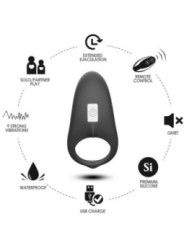 ARMONY - ANNEAU VIBRATEUR SHARK POUR COUPLES TÉLÉCOMMANDE NOIR