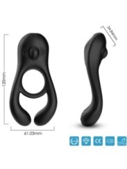 ARMONY - VEYRON DOUBLE VIBRATEUR ANNEAU JOUET POUR COUPLES TÉLÉCOMMANDE NOIR