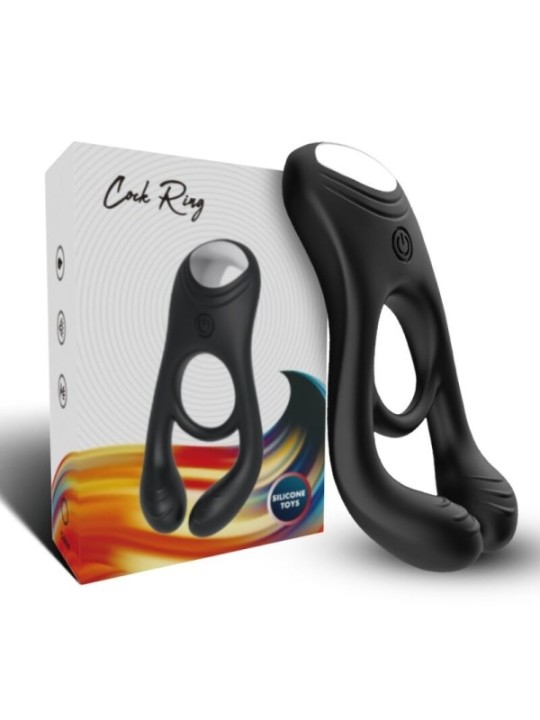 ARMONY - VEYRON DOUBLE VIBRATEUR ANNEAU JOUET POUR COUPLES TÉLÉCOMMANDE NOIR