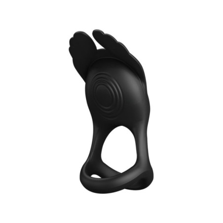 PRETTY LOVE - SILAS ANNEAU PÉNIS VIBRANT 7 VIBRATIONS SILICONE NOIR