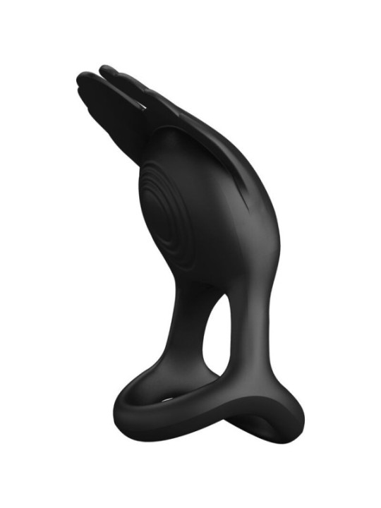 PRETTY LOVE - SILAS ANNEAU PÉNIS VIBRANT 7 VIBRATIONS SILICONE NOIR