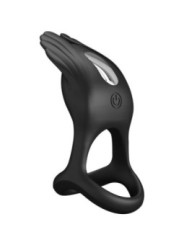 PRETTY LOVE - SILAS ANNEAU PÉNIS VIBRANT 7 VIBRATIONS SILICONE NOIR