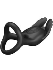 PRETTY LOVE - SILAS ANNEAU PÉNIS VIBRANT 7 VIBRATIONS SILICONE NOIR