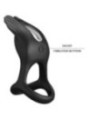 PRETTY LOVE - SILAS ANNEAU PÉNIS VIBRANT 7 VIBRATIONS SILICONE NOIR