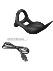 PRETTY LOVE - SILAS ANNEAU PÉNIS VIBRANT 7 VIBRATIONS SILICONE NOIR
