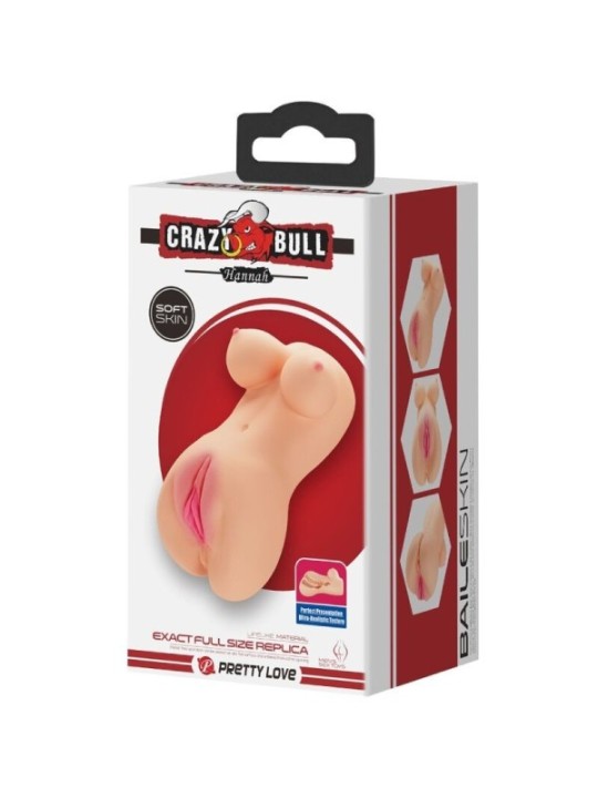CRAZY BULL - VIBRATEUR VAGIN ET ANUS RÉALISTE HANNAH