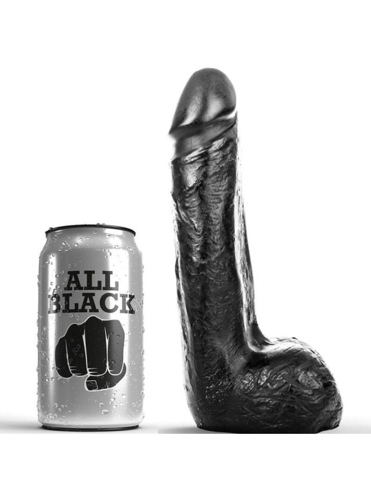 ALL BLACK - GODE RÉALISTE NOIR DOUX 20 CM