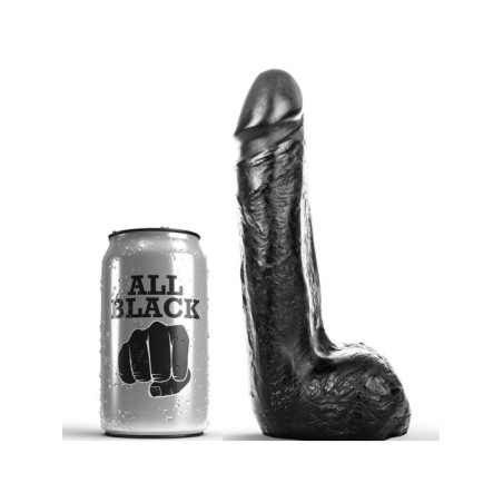 ALL BLACK - GODE RÉALISTE NOIR DOUX 20 CM