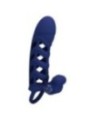 PRETTY LOVE - ALTAF ANNEAU VIBRATEUR AVEC GAINE EN SILICONE BLEU