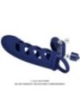 PRETTY LOVE - ALTAF ANNEAU VIBRATEUR AVEC GAINE EN SILICONE BLEU