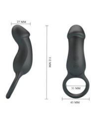 PRETTY LOVE - TRAE ANNEAU VIBRANT AVEC STIMULATEUR NOIR