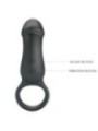 PRETTY LOVE - TRAE ANNEAU VIBRANT AVEC STIMULATEUR NOIR