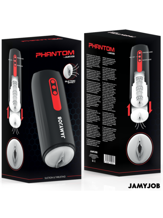 JAMYJOB - MASTURBATEUR VAGIN AUTOMATIQUE PHANTOM 5 MODES D'ASPIRATION ET DE POUSSE