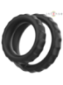 INTENSE - DEWEY ANNEAU PÉNIS DOUBLE SILICONE NOIR MODÈLE 2