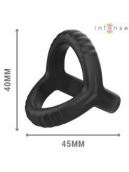 INTENSE - CARSON ANNEAU PÉNIS DOUBLE SILICONE NOIR MODÈLE 4